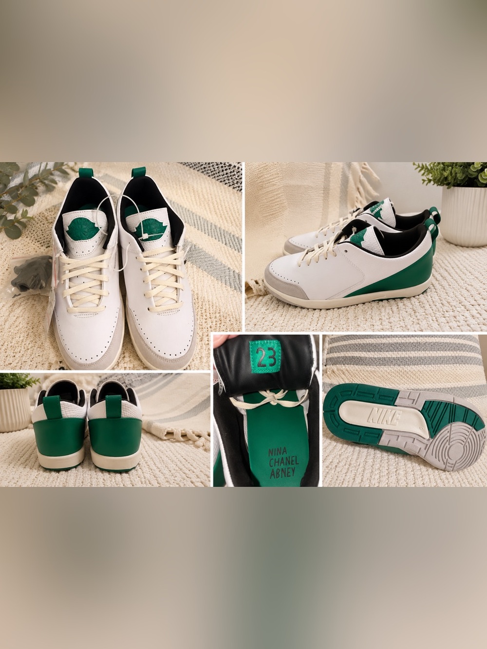 Nike Air Jordan 2 Retro Low SE x Nina Chanel Abney White Malachite Sneakers Men’